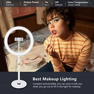 Neewer 10" Dimmable Ring Light - Perfect for Video Chats, Makeup