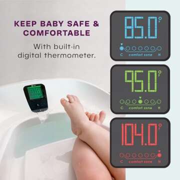 4moms Cleanwater Tub, 3-in-1 Grow-with-Me Baby Bathtub with Digital Thermometer for Newborns to Toddler