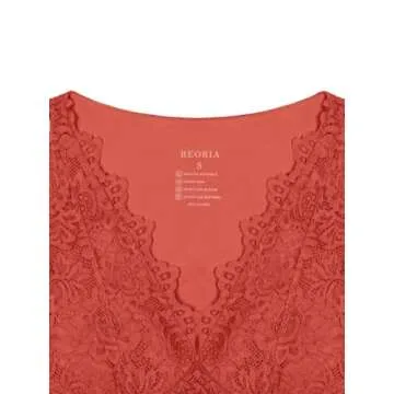 REORIA Womens Summer Tops Sexy V-Neck Sleeveless Double Lined Fashion Going Out Y2K Tank Tops Trendy Lace Slimming Crop Tops for Teen Girls Rusty Red Small