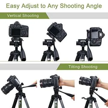 Endurax 66 Tripod for Camera and Phone Camera Tripod Stand with Quick Release Plate Compatible with iPhone Nikon Canon DSLR Heavy Duty and Sturdy Grey