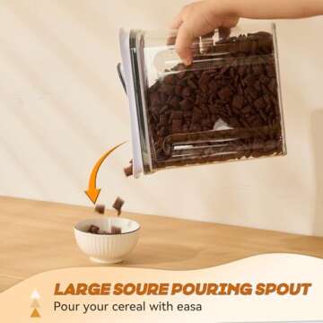 FreshKeeper Cereal Containers Storage Set, Airtight Food Storage Container with Lid 4L/135.2oz, 2PCS BPA-FREE Plastic Pantry Organization Canisters for Rice Cereal Flour Sugar Dry Food in Kitchen