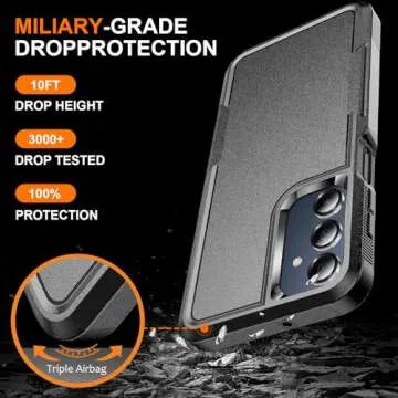 Ezanmull for Samsung Galaxy A16 5G Phone Case, [15 FT Military Grade Drop Protection] [Glass Screen Protector + Camera Lens Protector] Non-Slip Shockproof Case for Samsung Galaxy A16 5G (Black)