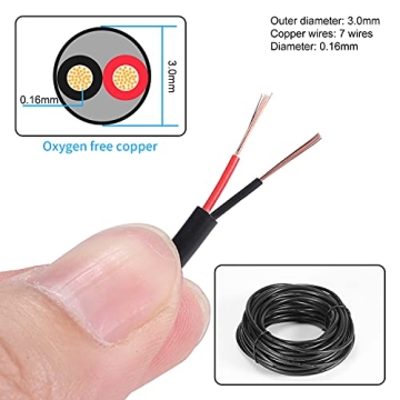 26 Gauge 2 Conductor Electrical Wire – 100FT Flexible Low Voltage Cable for LEDs & Automotive