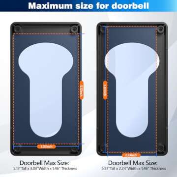 Wireless Video Doorbell Mount for Ring/Blink/Eufy, Compatible with Ring 4/3/2/1, No Drill Anti Theft Camera Mount, Camera Holder with Double Screw Fixing, Black (Not Include Doorbell)