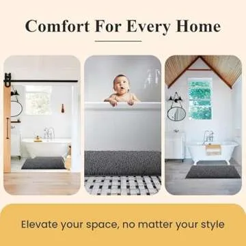 MAYSHINE Plush Shaggy Chenille Bath Mat | Extra Soft, Super Absorbent, Non-Slip Bathroom Rug | Fluffy Microfiber, Area Rug Sets for Bathroom Floor, Kitchen, Living Room | 32"x20" | Spa Blue