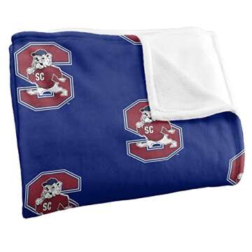 South Carolina State University Bulldogs Blanket, 50"x60", Logo Pattern, Silky Touch Super Soft Throw