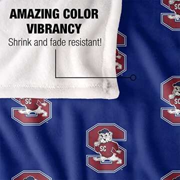 South Carolina State University Bulldogs Blanket, 50"x60", Logo Pattern, Silky Touch Super Soft Throw