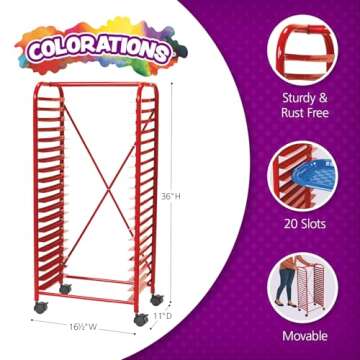 Colorations® Mobile Art Rack - Organize & Transport Art Supplies Efficiently