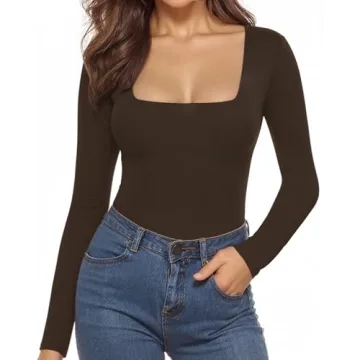 MANGOPOP Women's Long Sleeve Bodysuit - Stylish & Comfortable