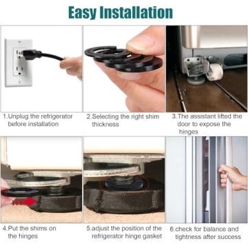 Refrigerator Door Hinge Shims - Height Adjust Kit