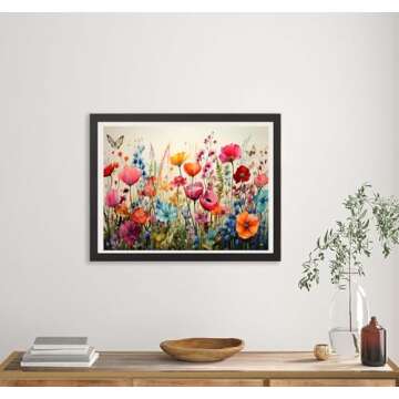 croshom Wild Flowers Diamond Art Painting for Adults-Flower DIY 5D Diamond Art Kits,Gem Art Kits for Gift Home Decor 12x16in