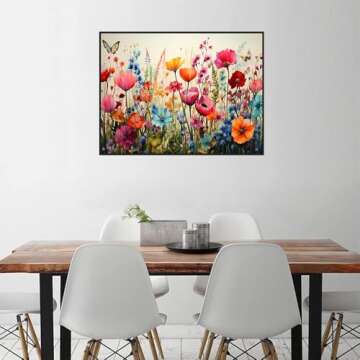 croshom Wild Flowers Diamond Art Painting for Adults-Flower DIY 5D Diamond Art Kits,Gem Art Kits for Gift Home Decor 12x16in