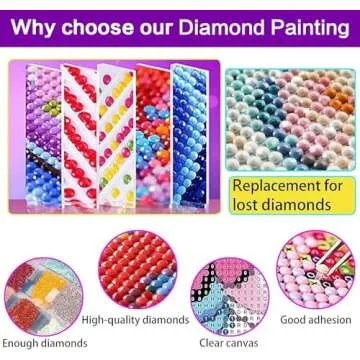 croshom Wild Flowers Diamond Art Painting for Adults-Flower DIY 5D Diamond Art Kits,Gem Art Kits for Gift Home Decor 12x16in