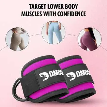 DMoose Ankle Strap for Cable Machine - One Size Fit with Premium Padding, Glute Kickback Ankle Strap, Ankle Cable Straps for Workout, Booty Workout, Leg Extension, Hip Abductors & Lower Body Exercises