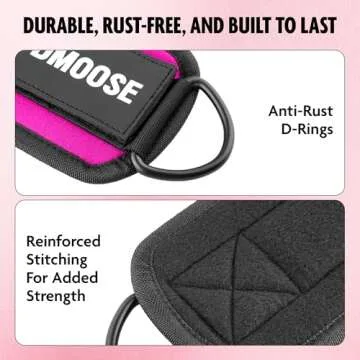 DMoose Ankle Strap for Cable Machine - One Size Fit with Premium Padding, Glute Kickback Ankle Strap, Ankle Cable Straps for Workout, Booty Workout, Leg Extension, Hip Abductors & Lower Body Exercises