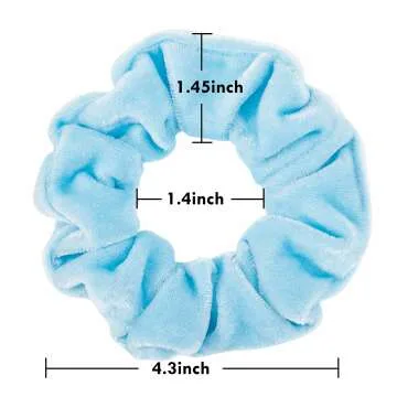 Macaron Theme Velvet Hair Scrunchies - 12 Colors