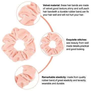 Macaron Theme Velvet Hair Scrunchies - 12 Colors