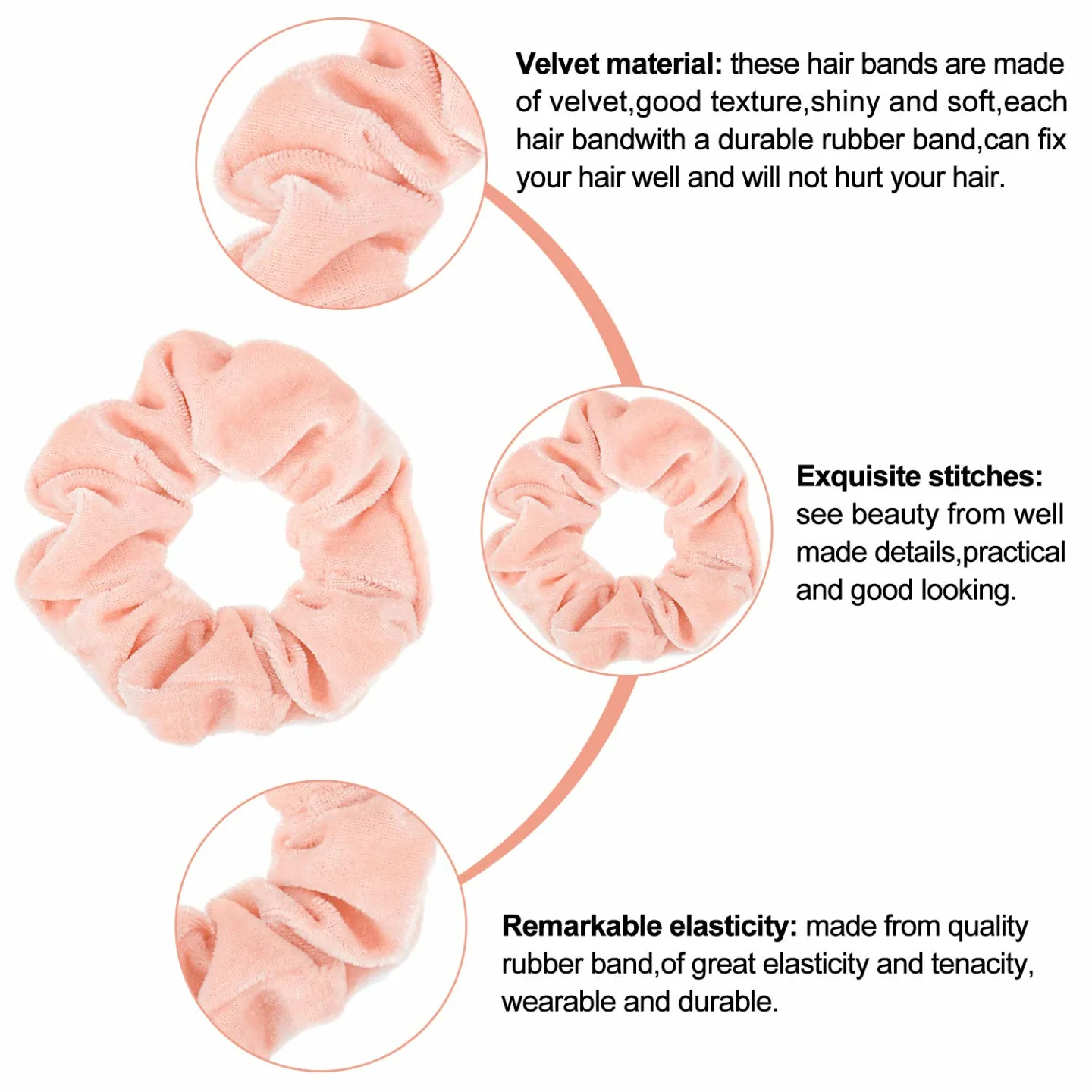 Macaron Theme Velvet Hair Scrunchies - 12 Colors