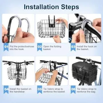 Bike Basket Front,Foldable Bike Basket,Bike Baskets for Adult Bikes Quick Folding No-Detachment Design,Multi-Scenario Use,Suitable for Most Bikes,Easy to Assemble and Carry