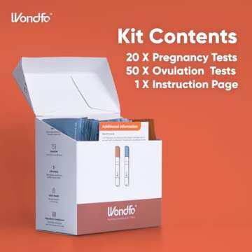 Wondfo 50 Ovulation Test Strips and 20 Pregnancy Test Strips Kit - Rapid Test Detection for Home Sel...
