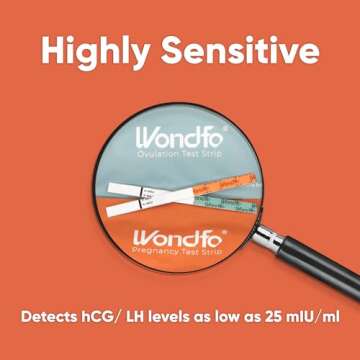 Wondfo 50 Ovulation Test Strips and 20 Pregnancy Test Strips Kit - Rapid Test Detection for Home Self-Checking (50 LH + 20 HCG)
