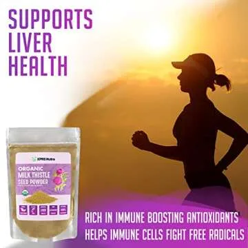 XPRS Nutra Organic Milk Thistle Seed Powder - Premium Milk Thistle Powder Rich in Silymarin and Antioxidants - Milk Thistle Seeds Support Liver Health - Vegan Friendly Milk Thistle Organic (8 Ounce)