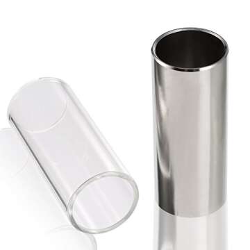 Guitar Glass & Stainless Steel Slide Set for Musicians