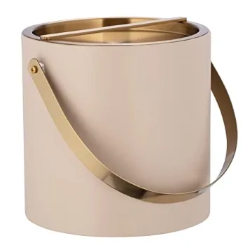Kraftware 3qt Brushed Gold Ice Bucket for Stylish Parties