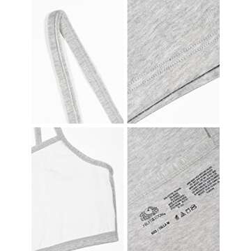 Fruit of the Loom Women's Spaghetti Strap Cotton Pullover Sports Bra Value Pack, Sand/White/Black/Heather Grey
