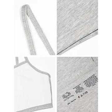 Fruit of the Loom Women's Spaghetti Strap Cotton Pullover Sports Bra Value Pack, Sand/White/Black/Heather Grey