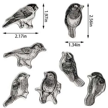 7 PCS Birds Clear Stamps for Card Making and Journaling, Tree Branches Silicone Stamps Birds Rubber ...