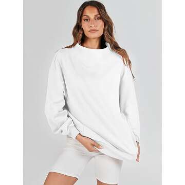 ANRABESS Womens Oversized Sweatshirts Turtleneck Pullover Long Sleeve Hoodies Tops 2024 Fall Fashion Preppy Outfits White-S