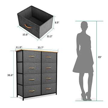 YITAHOME 8-Drawer Fabric Storage Dresser for Organizing