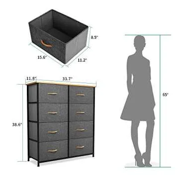 YITAHOME 8-Drawer Fabric Storage Dresser for Organizing