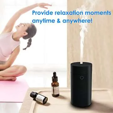 Car Diffuser for Essential Oils, Car Air Fresheners Fragrance Humidifiers, USB Powered Portable Cool Mist Ultrasonic Humidifiers for Car Home Office Bedroom (Plain Black)