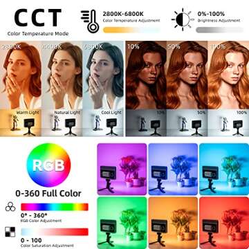 VILTROX RGB Video Light with APP Control Portable LED Camera Light Panel 0-360 Full Color CRI95+ 280...