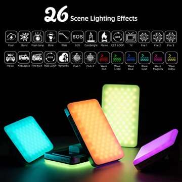 VILTROX RGB Video Light with APP Control Portable LED Camera Light Panel 0-360 Full Color CRI95+ 2800-6800K, 26 Light Scenes with NP-F550 Battery Rechargeable for DSLR Camera Camcorder Photo Lighting