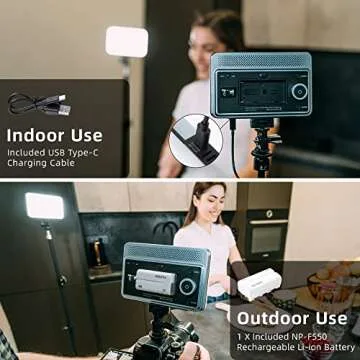 VILTROX RGB Video Light with APP Control Portable LED Camera Light Panel 0-360 Full Color CRI95+ 2800-6800K, 26 Light Scenes with NP-F550 Battery Rechargeable for DSLR Camera Camcorder Photo Lighting