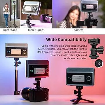 VILTROX RGB Video Light with APP Control Portable LED Camera Light Panel 0-360 Full Color CRI95+ 2800-6800K, 26 Light Scenes with NP-F550 Battery Rechargeable for DSLR Camera Camcorder Photo Lighting