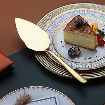 Elegant Gold Wedding Cake Knife and Server Set