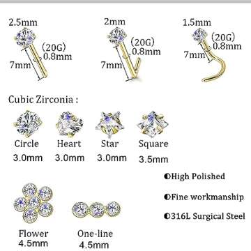 Trendy Carperton Gold Nose Rings - Hypoallergenic Jewelry