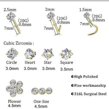 Trendy Carperton Gold Nose Rings - Hypoallergenic Jewelry