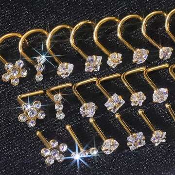 Trendy Carperton Gold Nose Rings - Hypoallergenic Jewelry