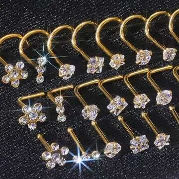 Trendy Carperton Gold Nose Rings - Hypoallergenic Jewelry