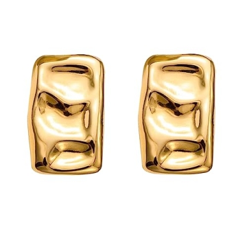 Stylish Chunky Gold Rectangle Earrings for Women