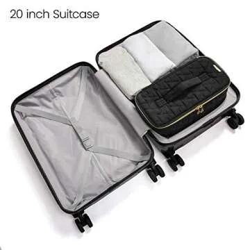 BAGSMART Makeup Bag Cosmetic Bag Large Toiletry Bag Travel Bag Case Organizer for Women, Black