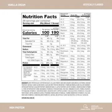 SlimFast High Protein Meal Replacement Powder, 26 Servings, Advanced Nutrition Smoothie Mix with Vitamin and Mineral Blend, Gluten Free, Vanilla Cream, 1.53 Pounds