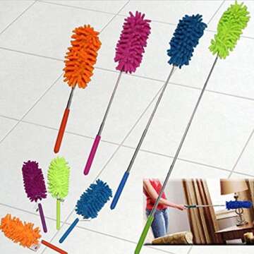 Evaliana Extendable Microfibre Feather Duster - Clean Easily