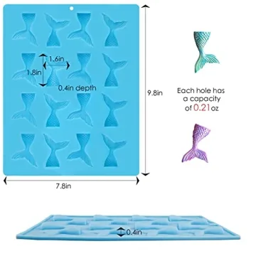 Sakolla Mermaid Tail Silicone Molds for Baking and Crafts