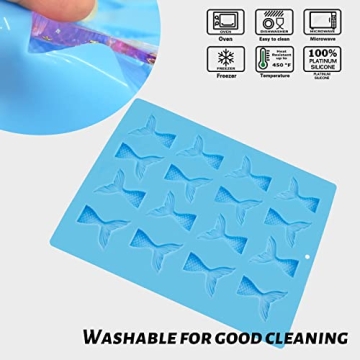 Sakolla Mermaid Tail Silicone Molds for Baking and Crafts